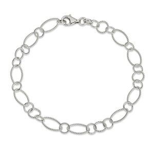 Sterling Silver Sequence Link Anklet, 10 Inch